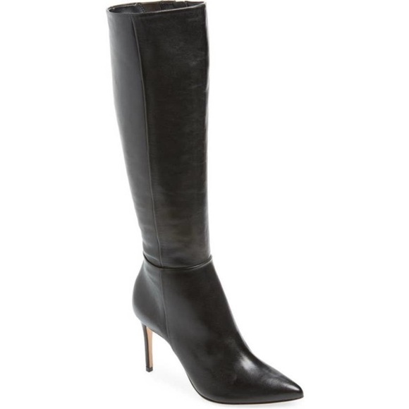 SCHUTZ Black Stiletto Heel Magalli Knee High Boot Size 8B - Picture 1 of 8